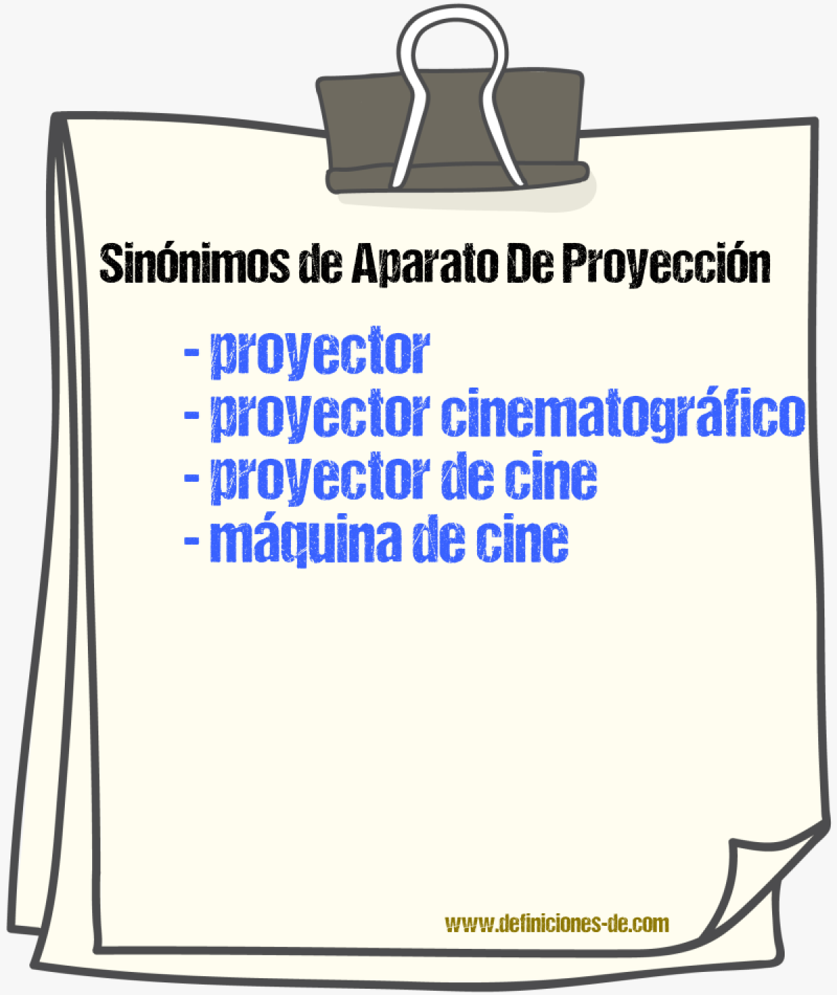 Sinónimos de aparato de proyección