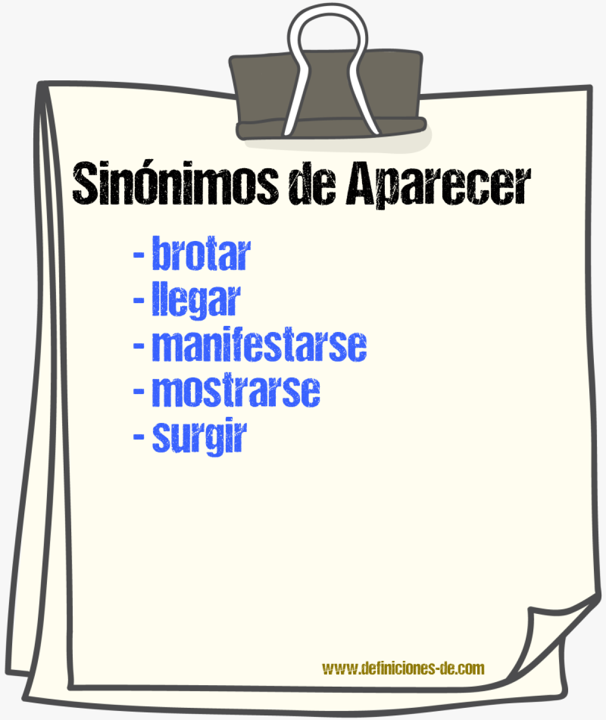 Sinnimos de aparecer