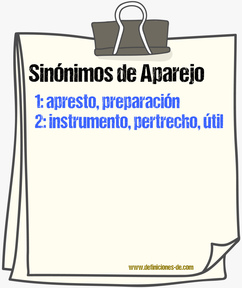 Sinnimos de aparejo