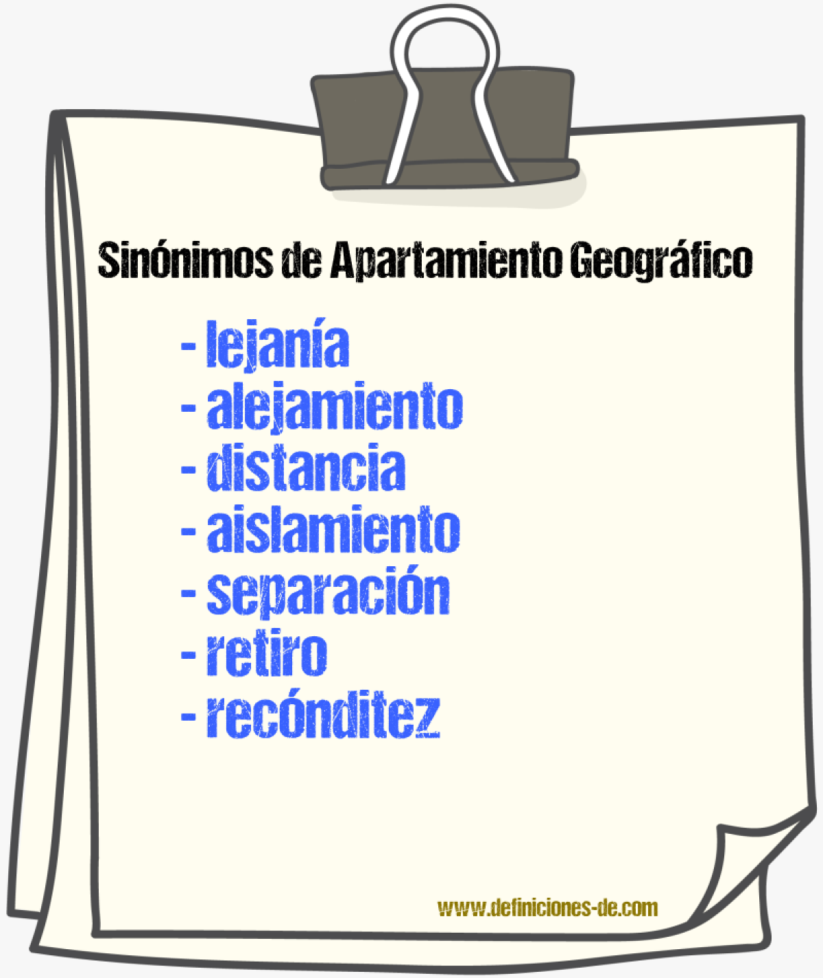 Sinónimos de apartamiento geográfico