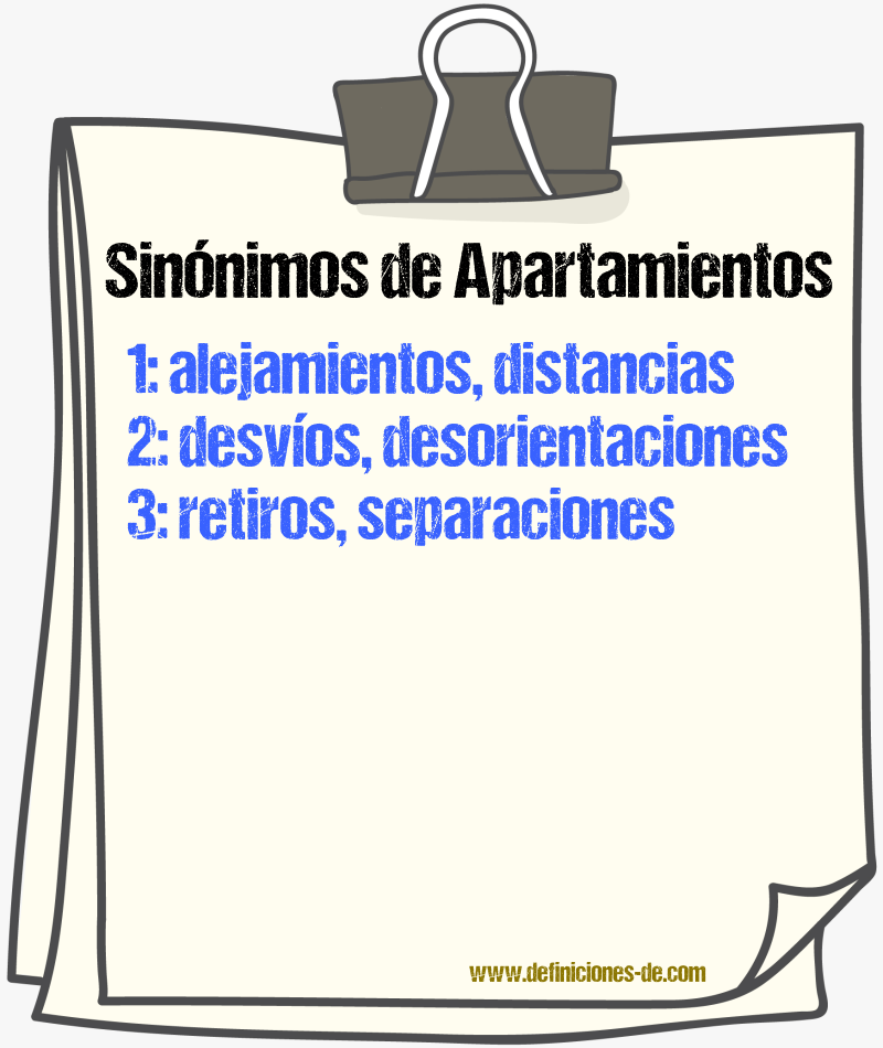 Sinónimos de apartamientos