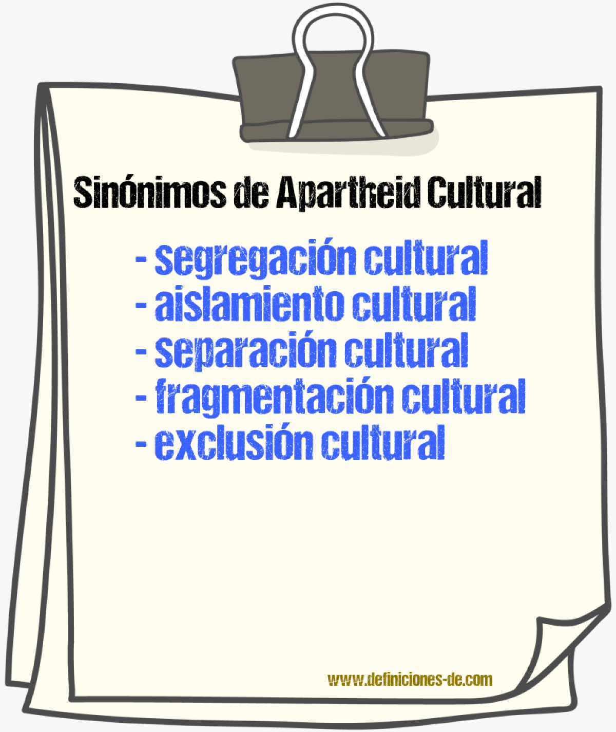 Sinónimos de apartheid cultural