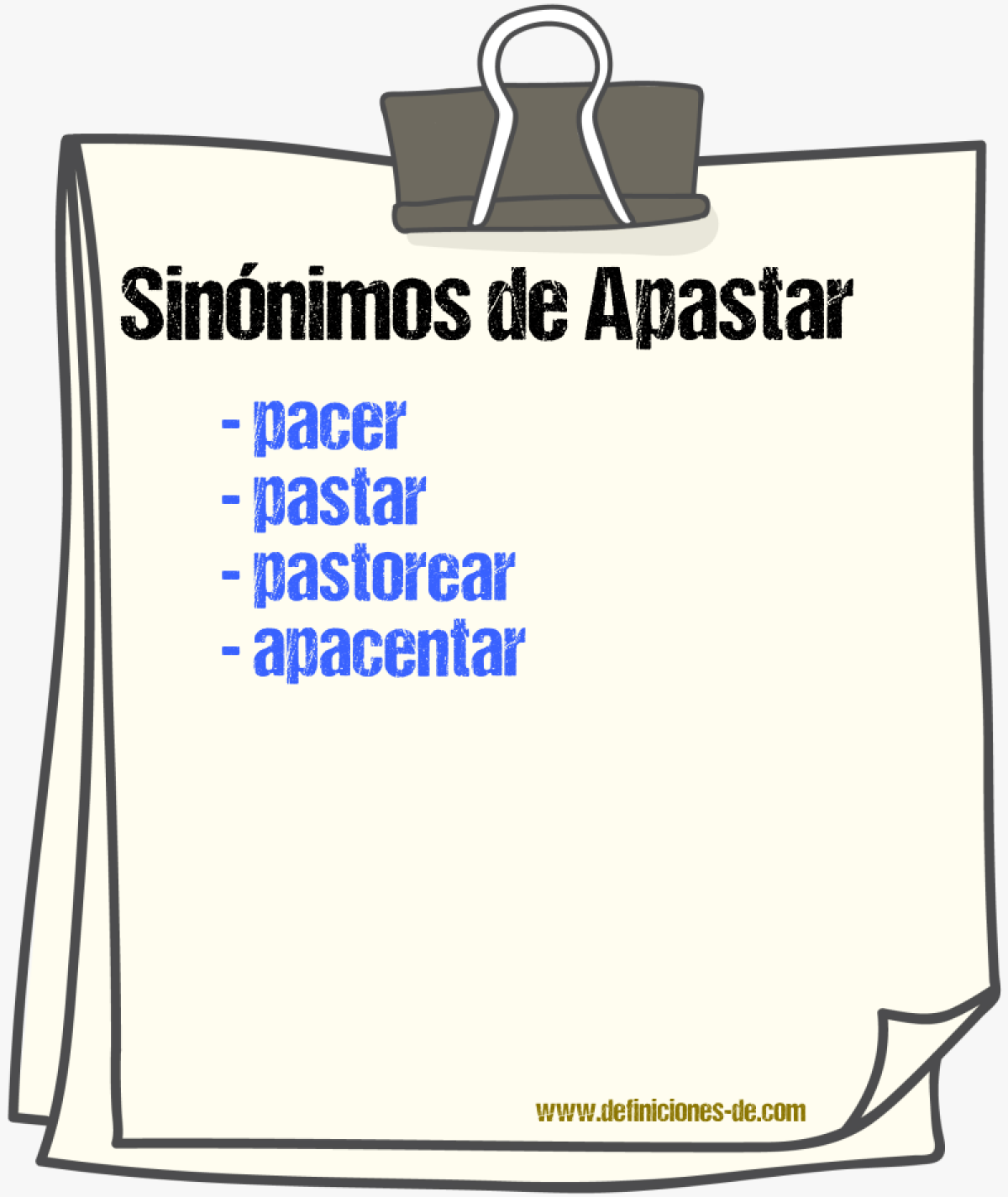 Sinnimos de apastar