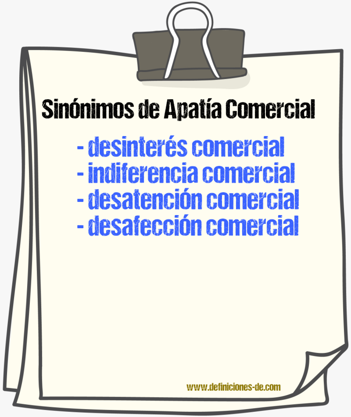 Sinónimos de apatía comercial