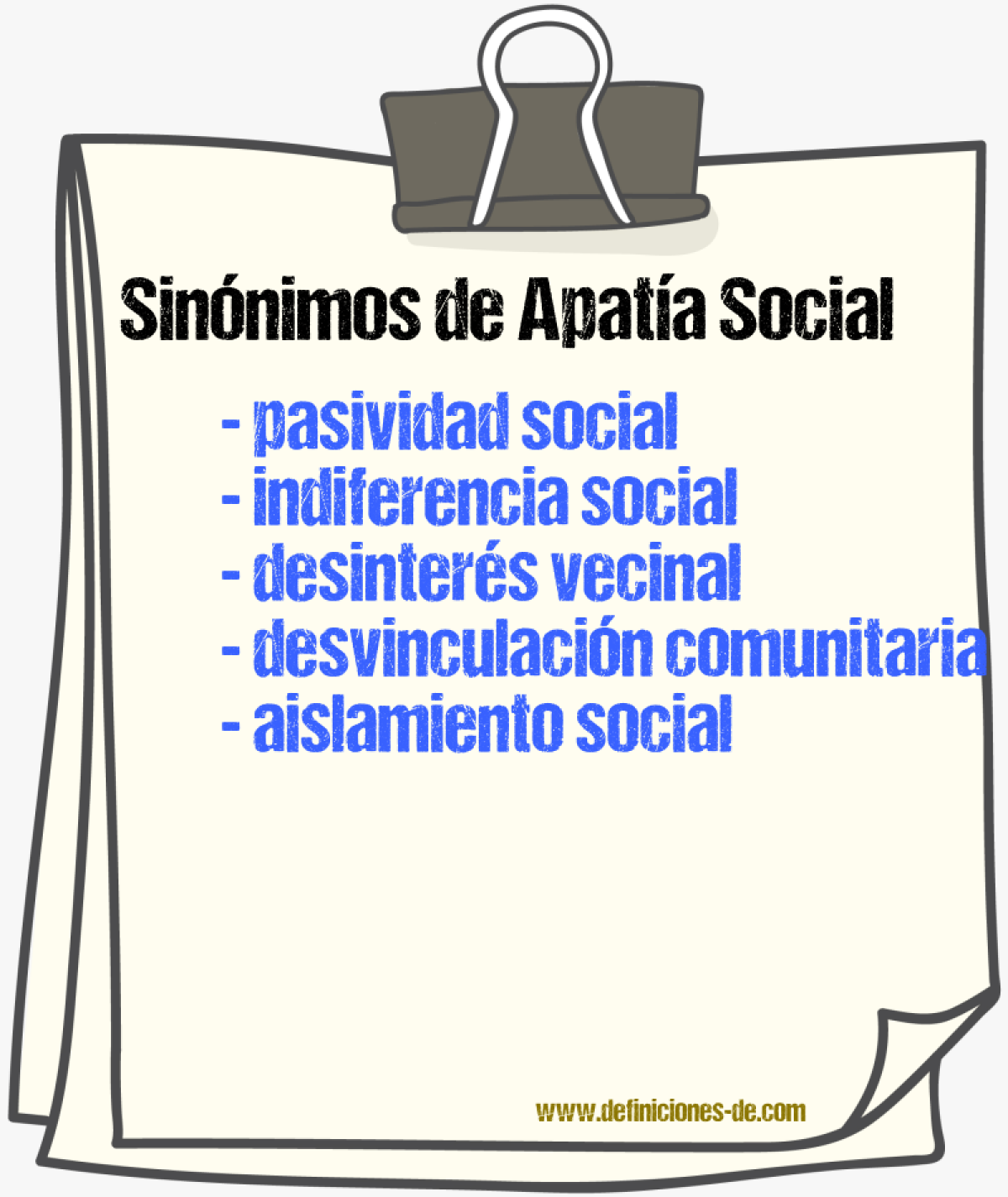 Sinónimos de apatía social