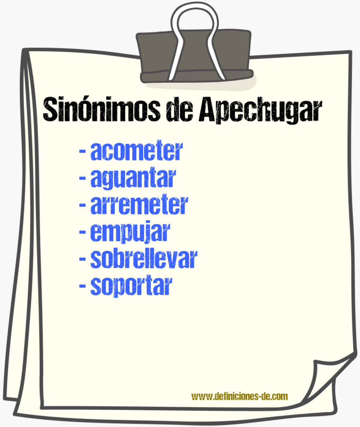 Sinnimos de apechugar