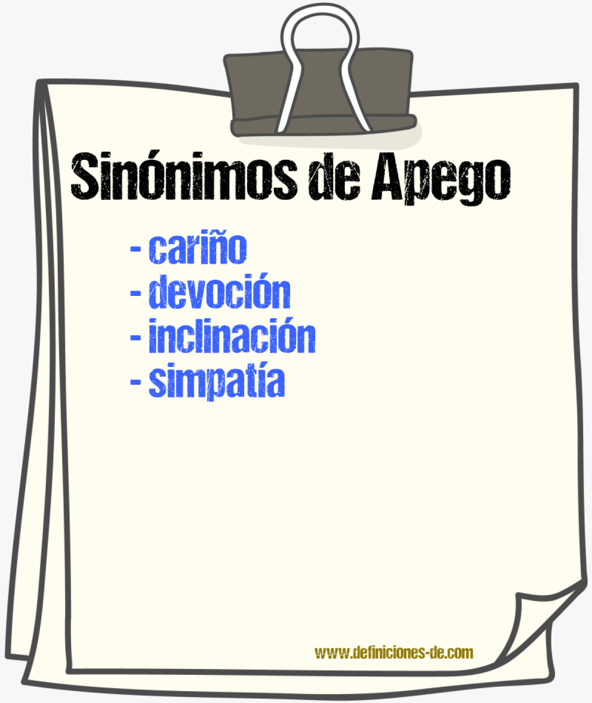 Sinnimos de apego