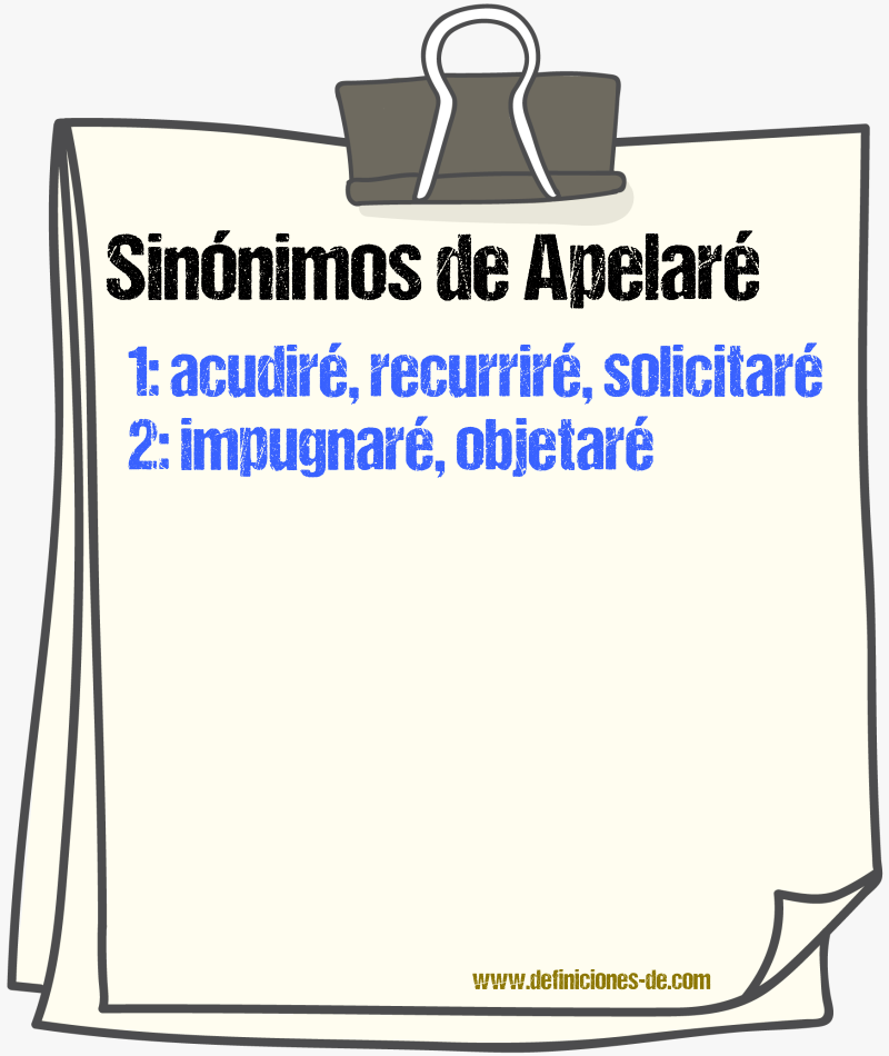 Sinónimos de apelaré
