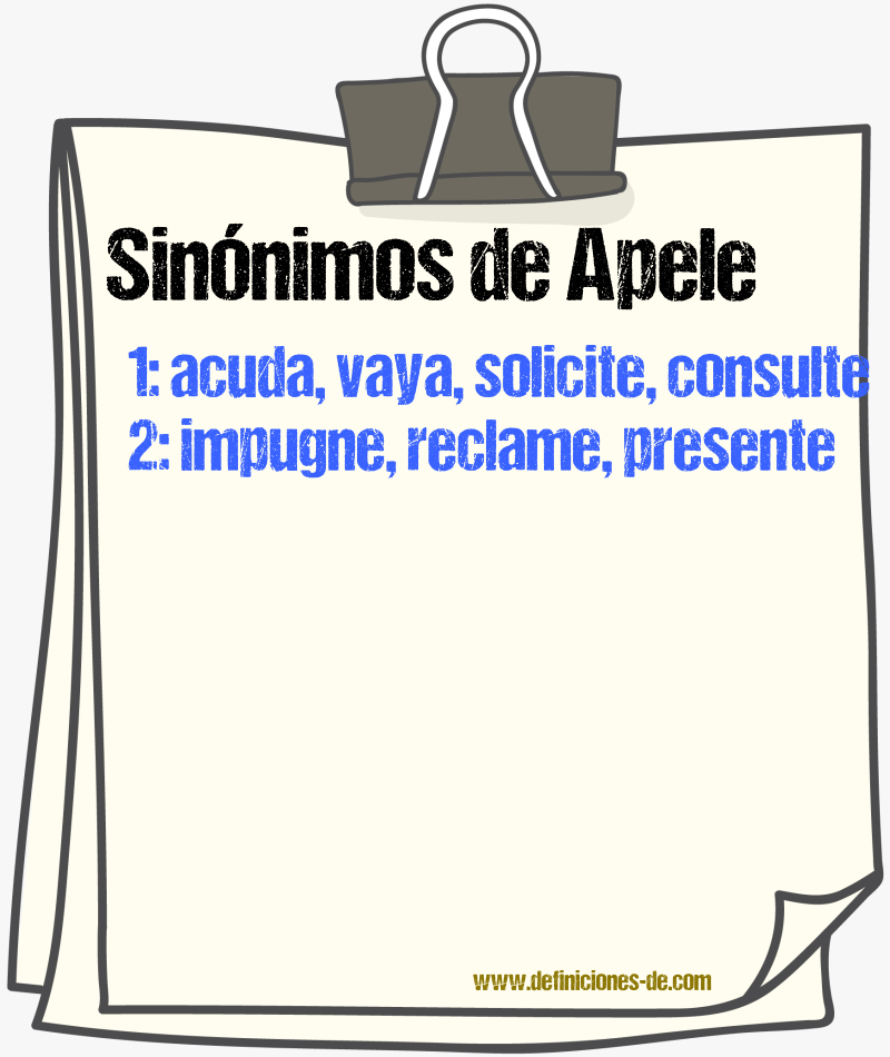 Sinónimos de apele