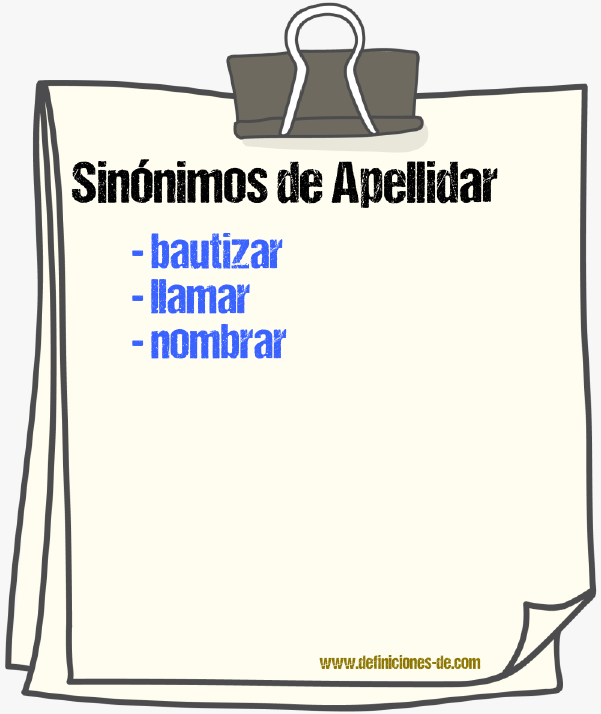 Sinnimos de apellidar