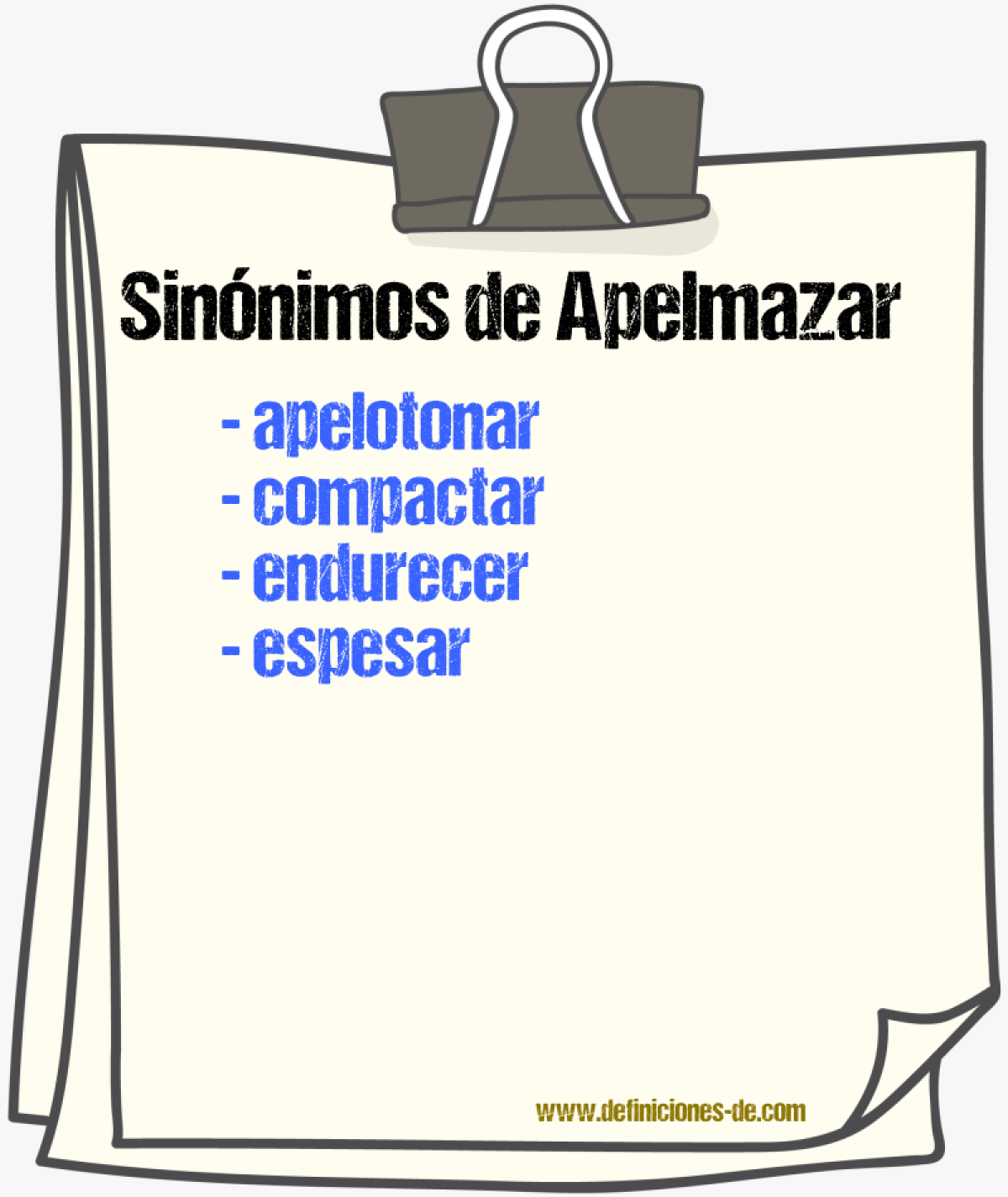 Sinnimos de apelmazar