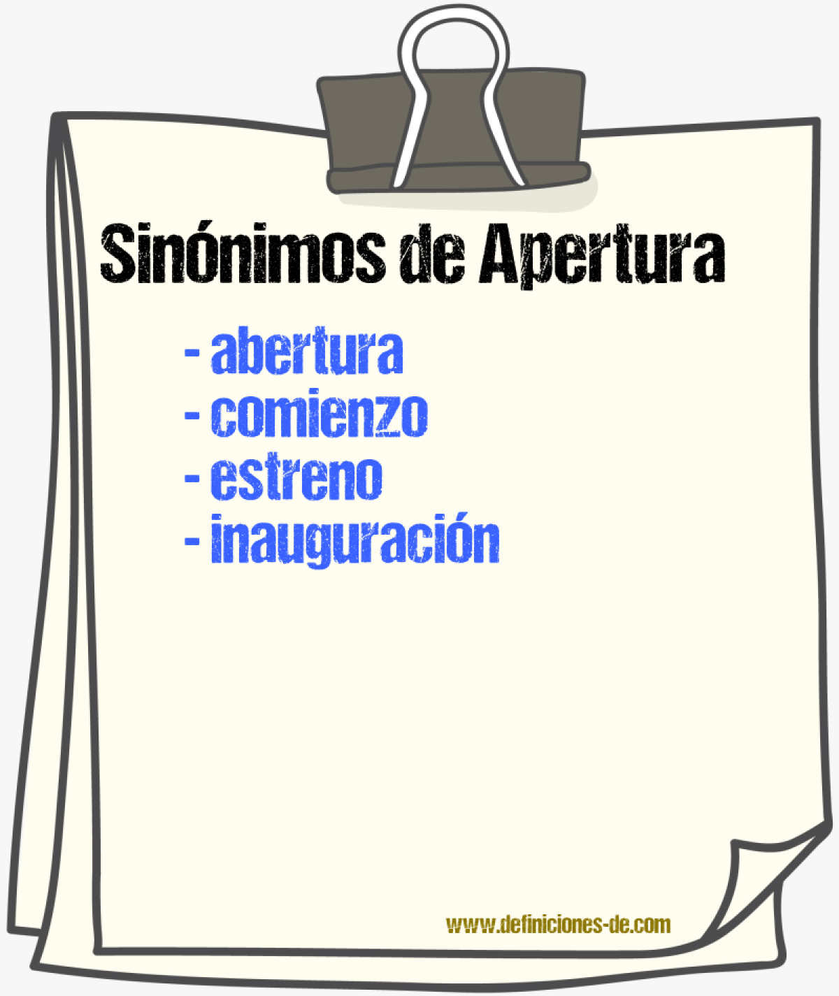 Sinnimos de apertura