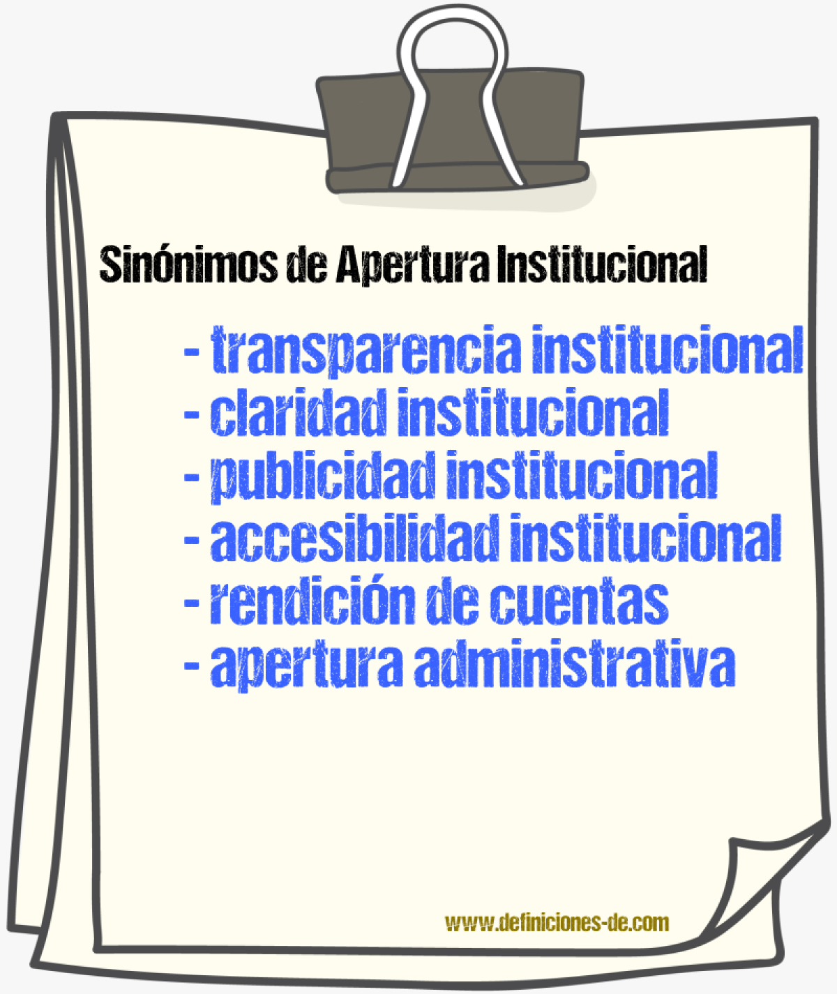 Sinónimos de apertura institucional