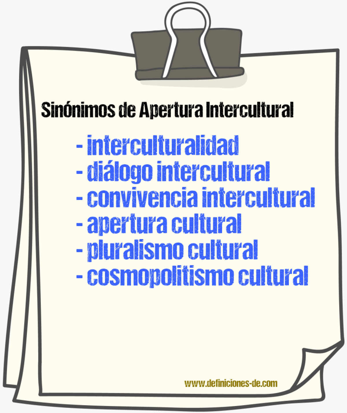 Sinónimos de apertura intercultural