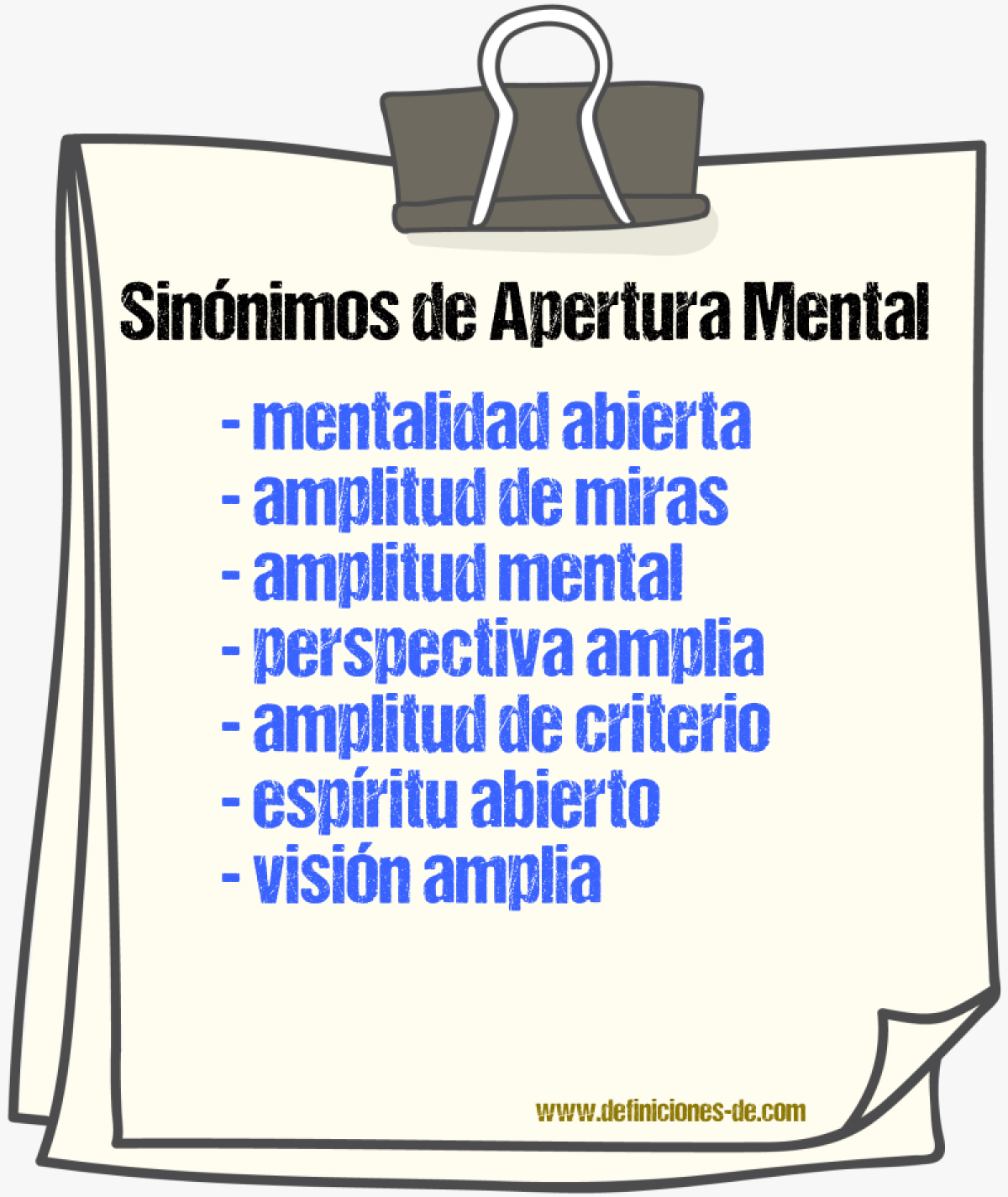 Sinónimos de apertura mental