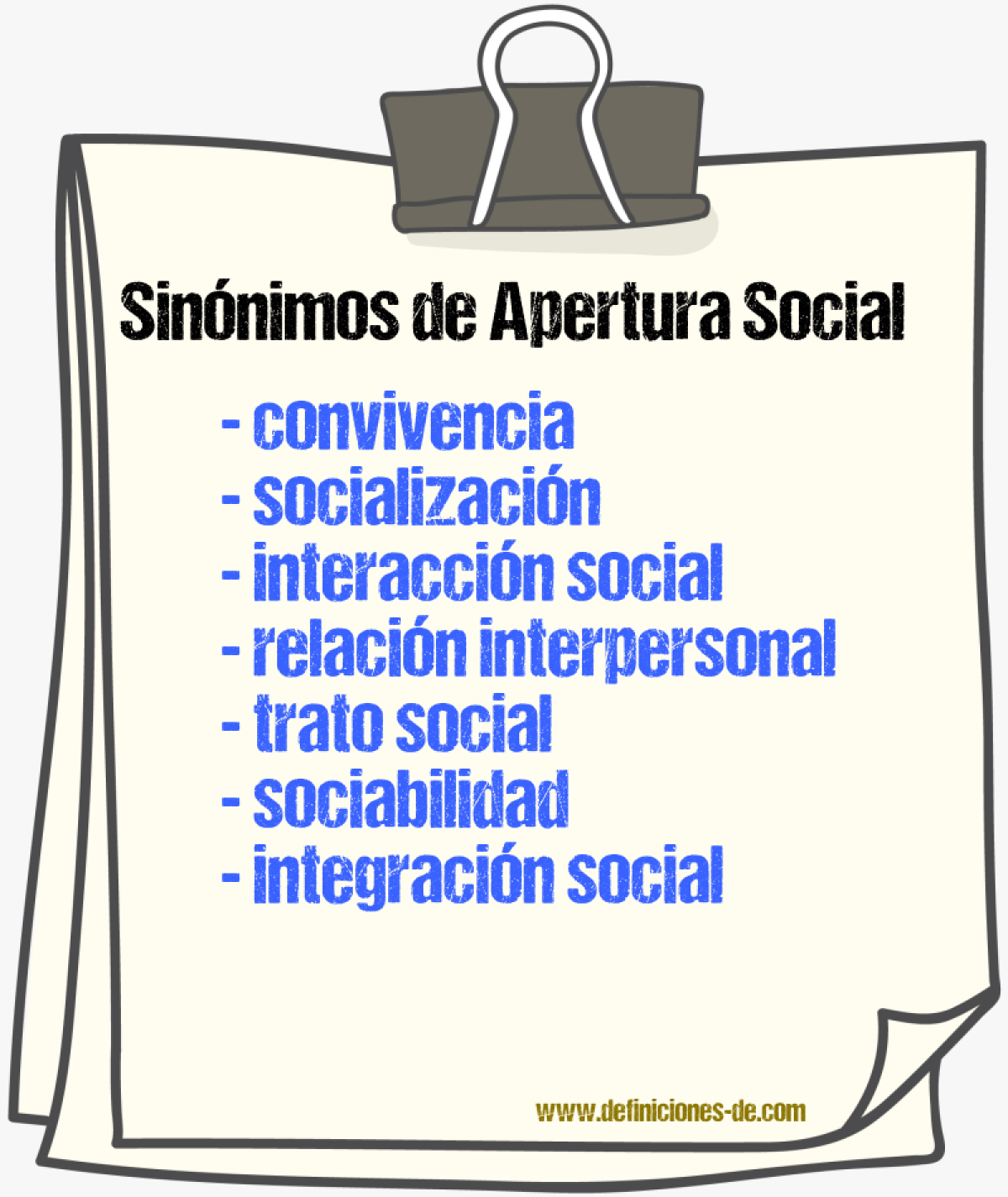 Sinónimos de apertura social