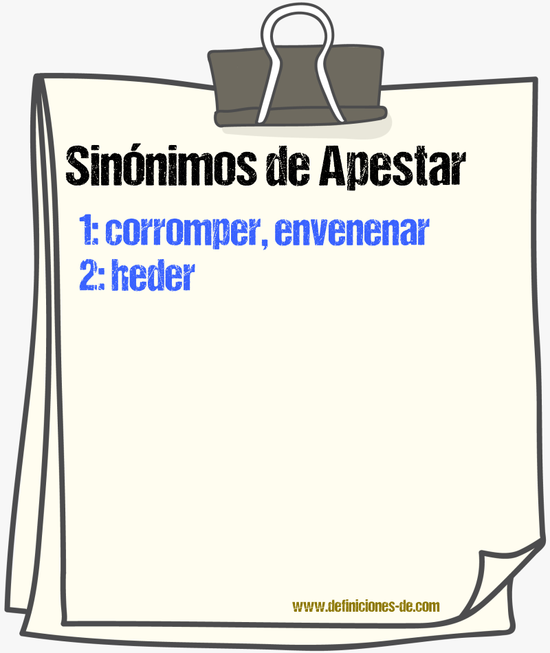 Sinnimos de apestar