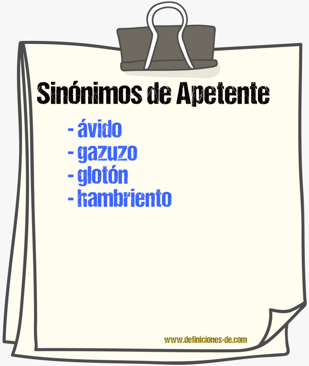 Sinnimos de apetente