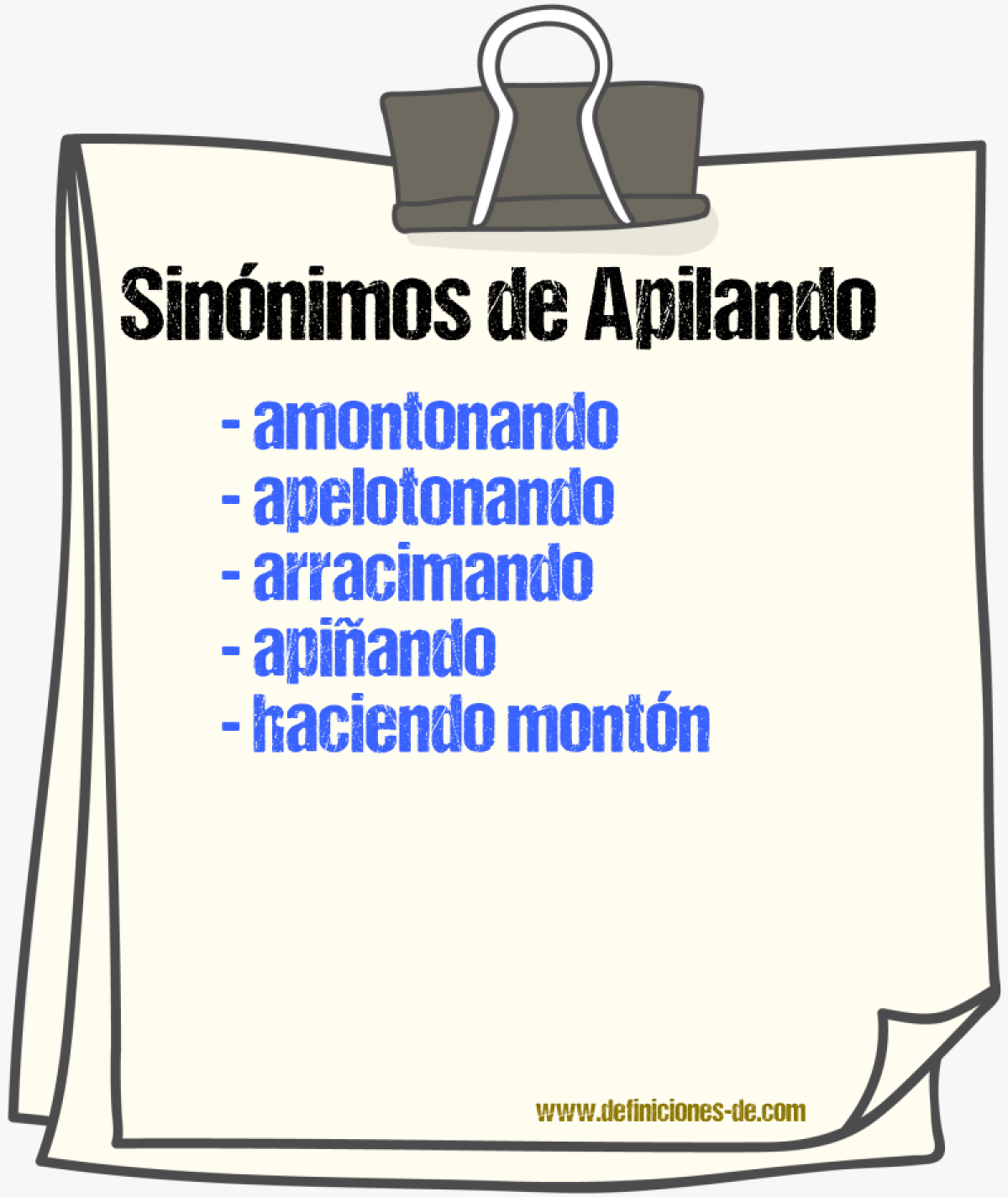 Sinónimos de apilando