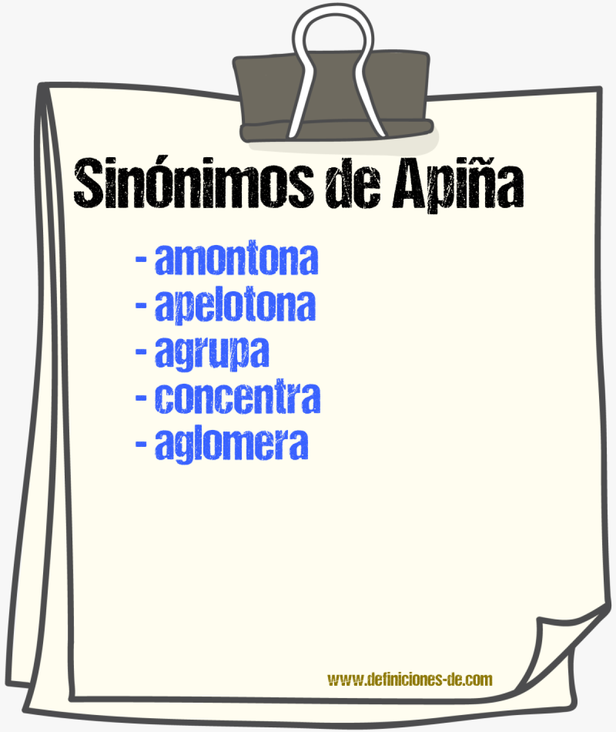 Sinónimos de apiña