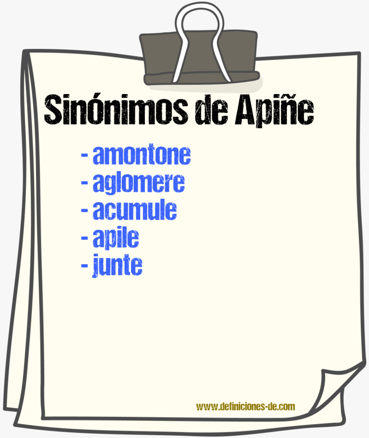 Sinónimos de apiñe
