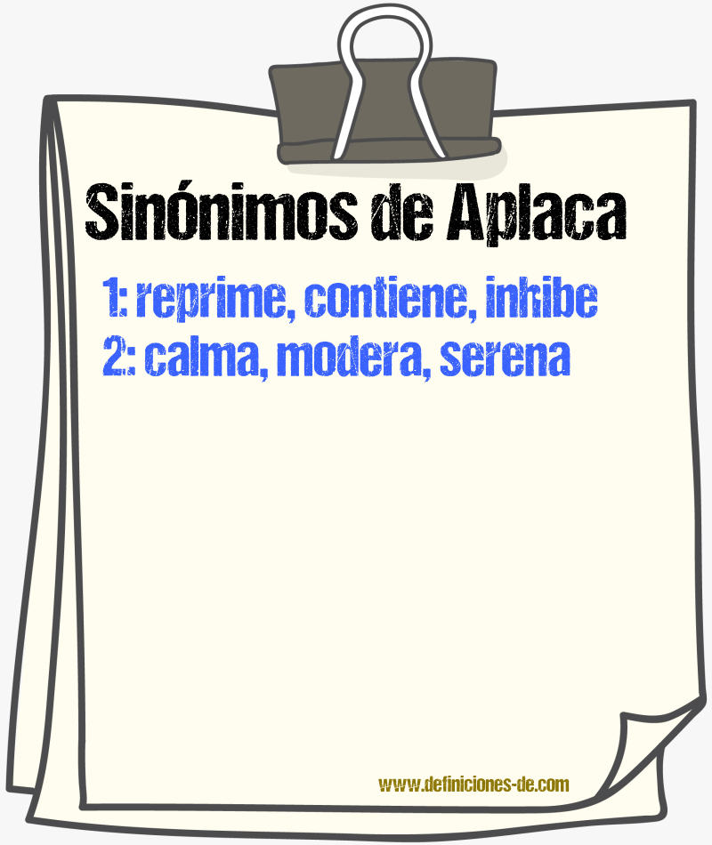 Sinónimos de aplaca