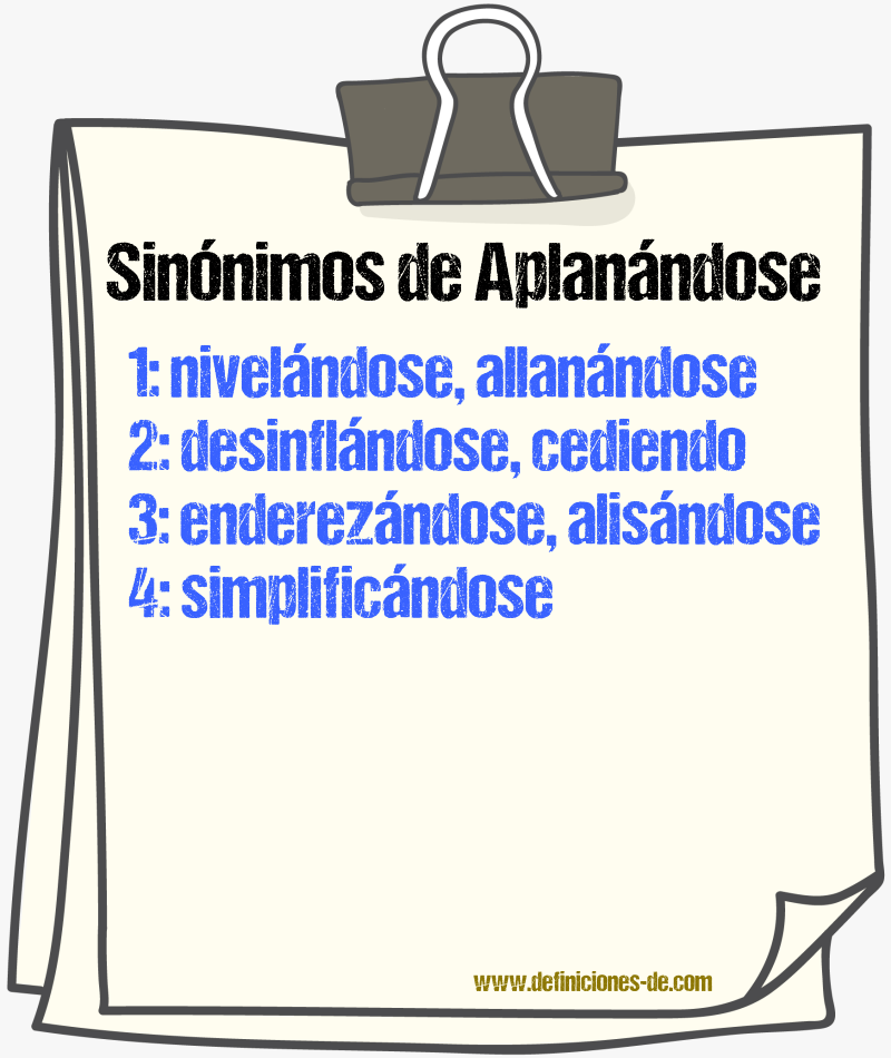 Sinónimos de aplanándose