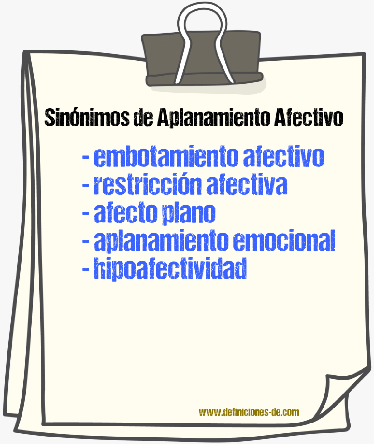 Sinónimos de aplanamiento afectivo