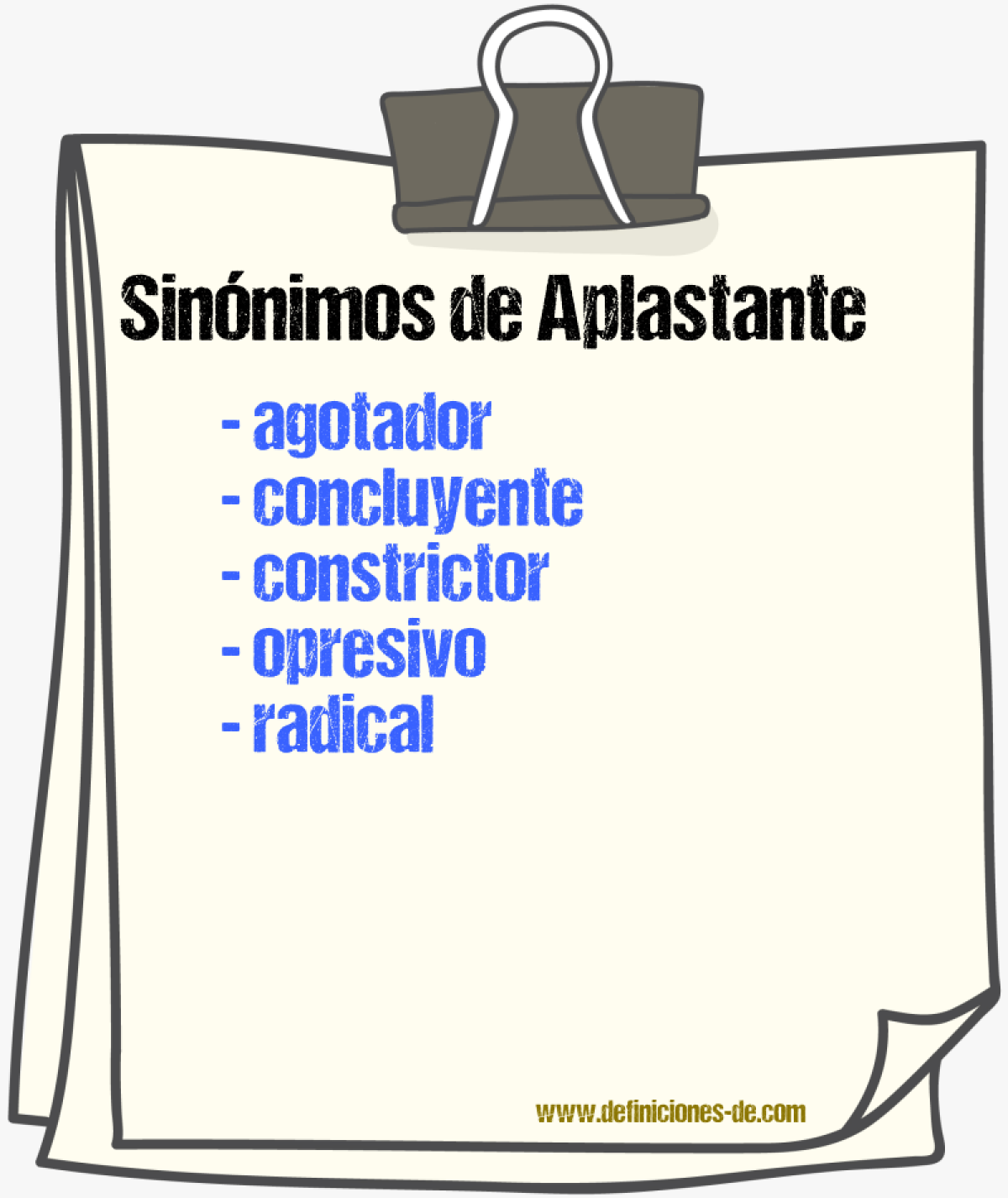 Sinnimos de aplastante