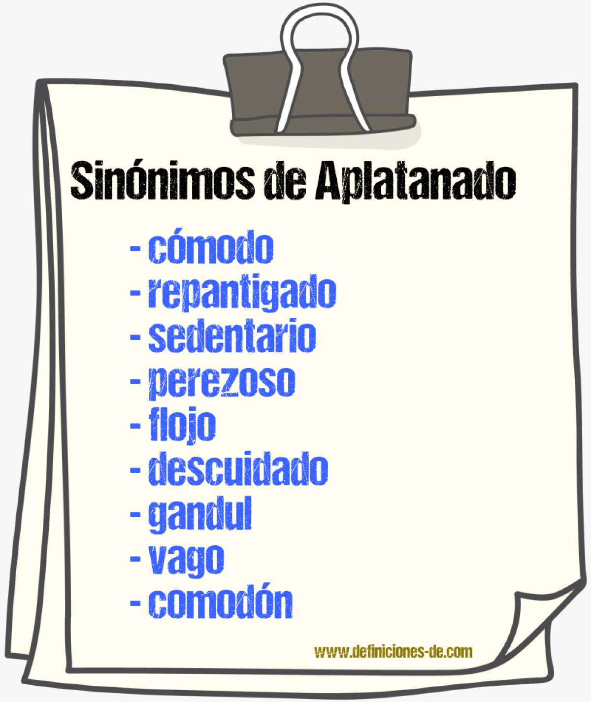 Sinnimos de aplatanado