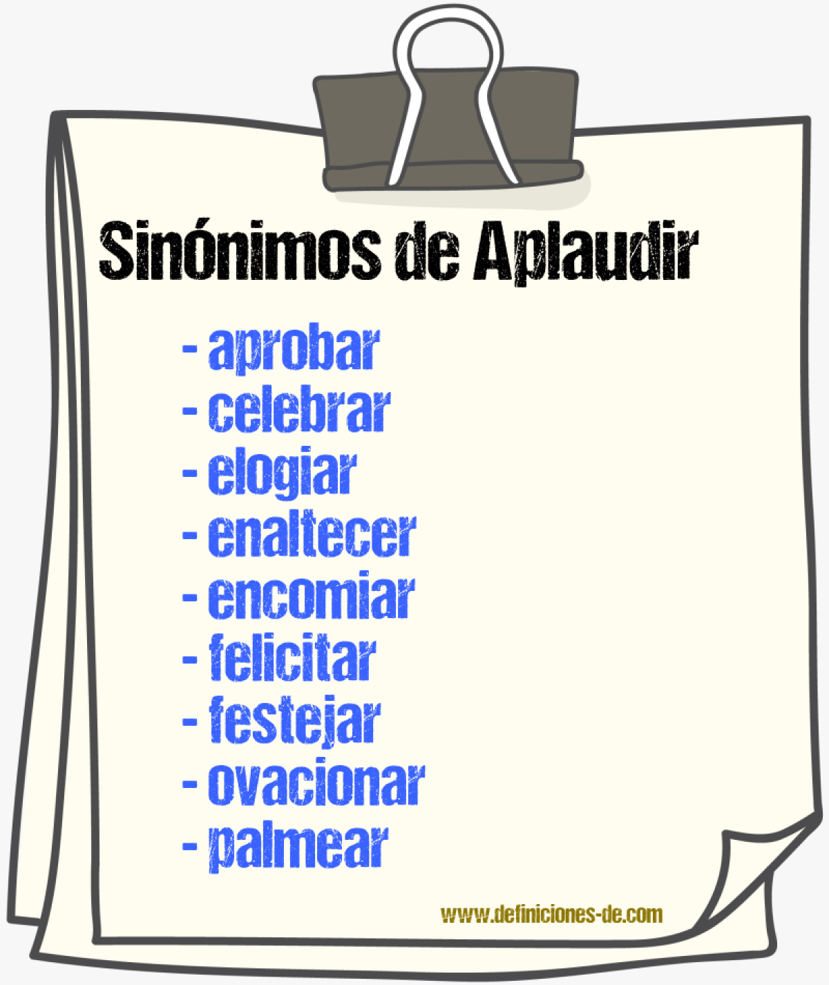 Sinnimos de aplaudir