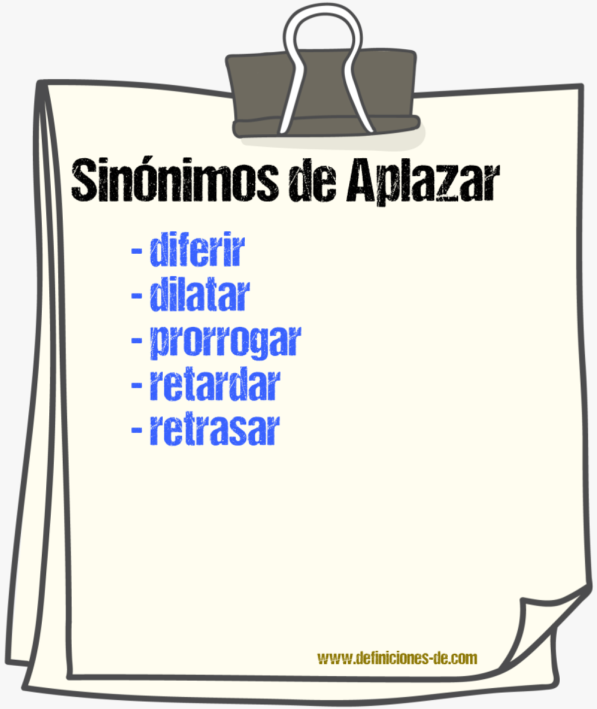 Sinnimos de aplazar