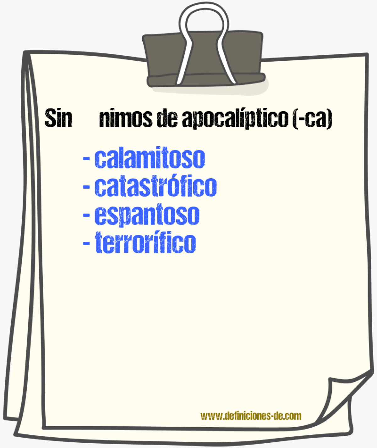 Sinnimos de apocalptico