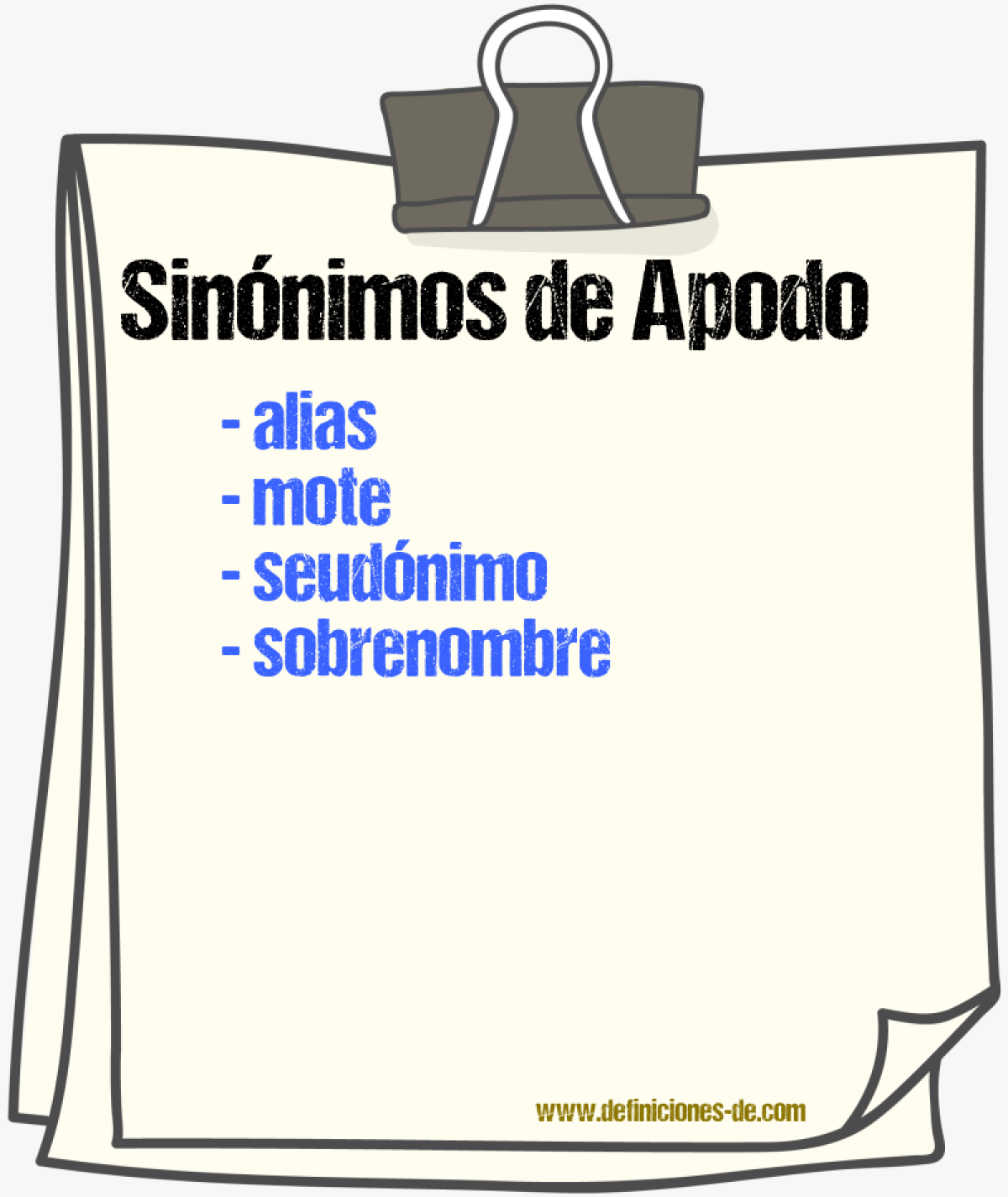 Sinnimos de apodo