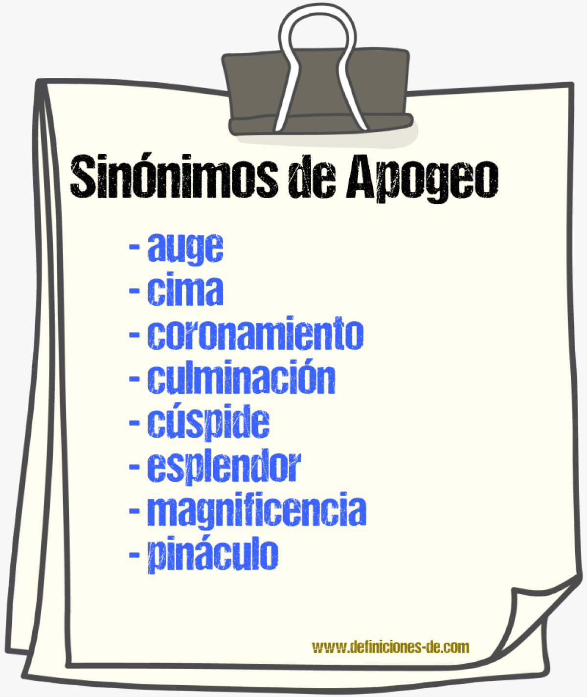 Sinnimos de apogeo