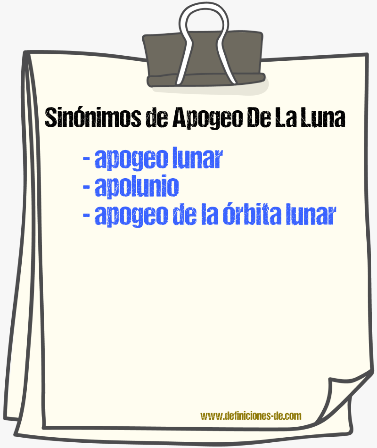 Sinónimos de apogeo de la luna