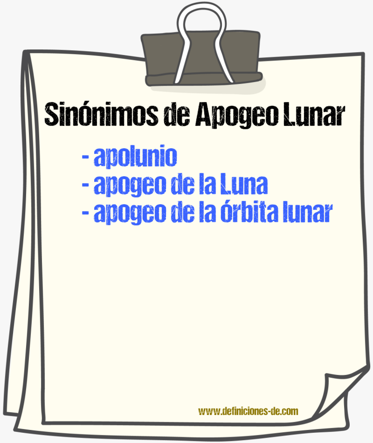 Sinónimos de apogeo lunar