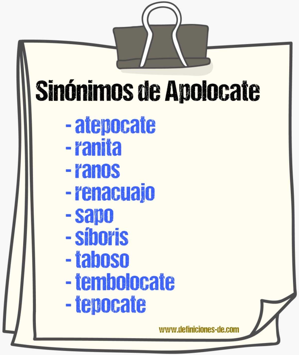 Sinnimos de apolocate