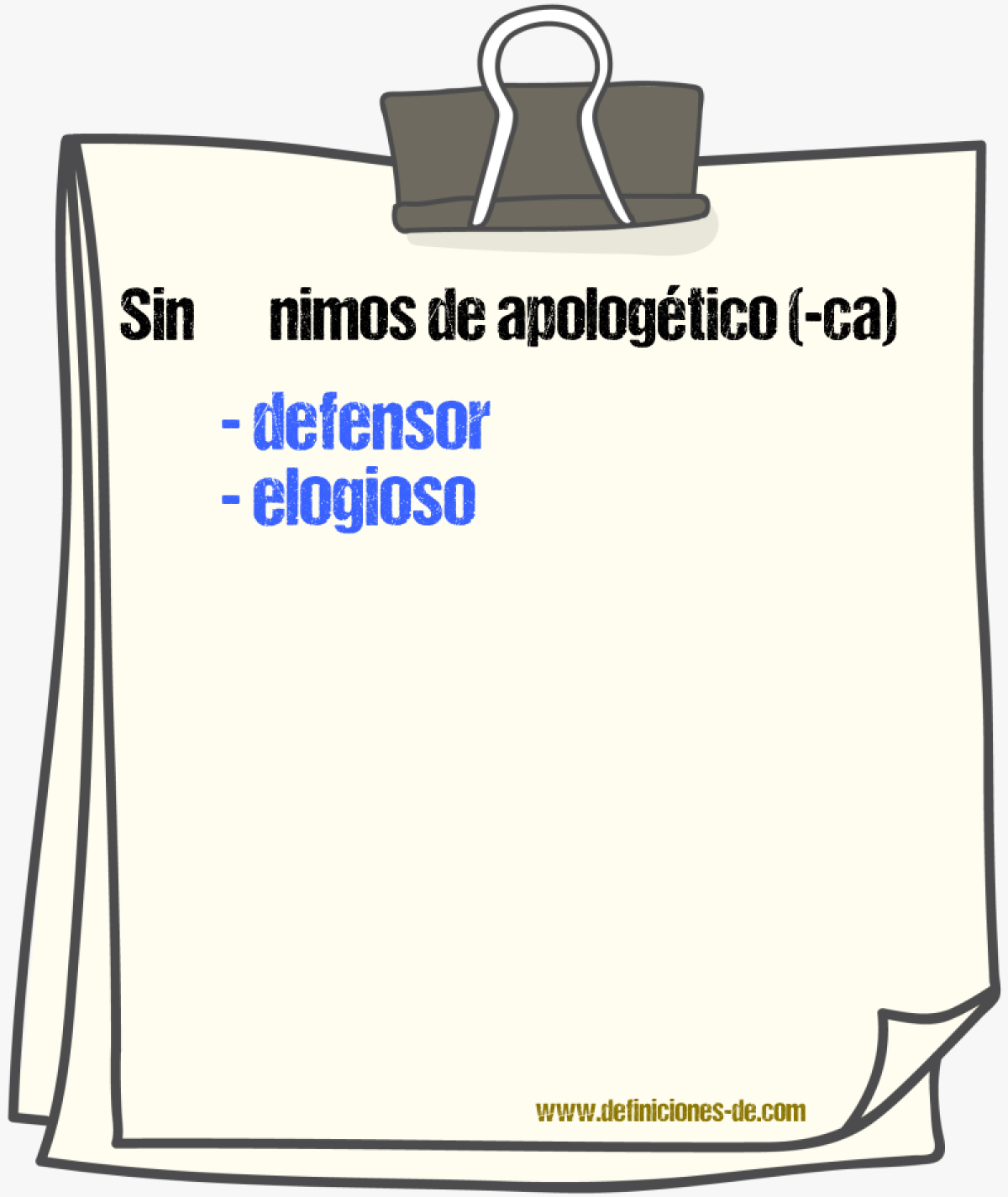 Sinnimos de apologtico