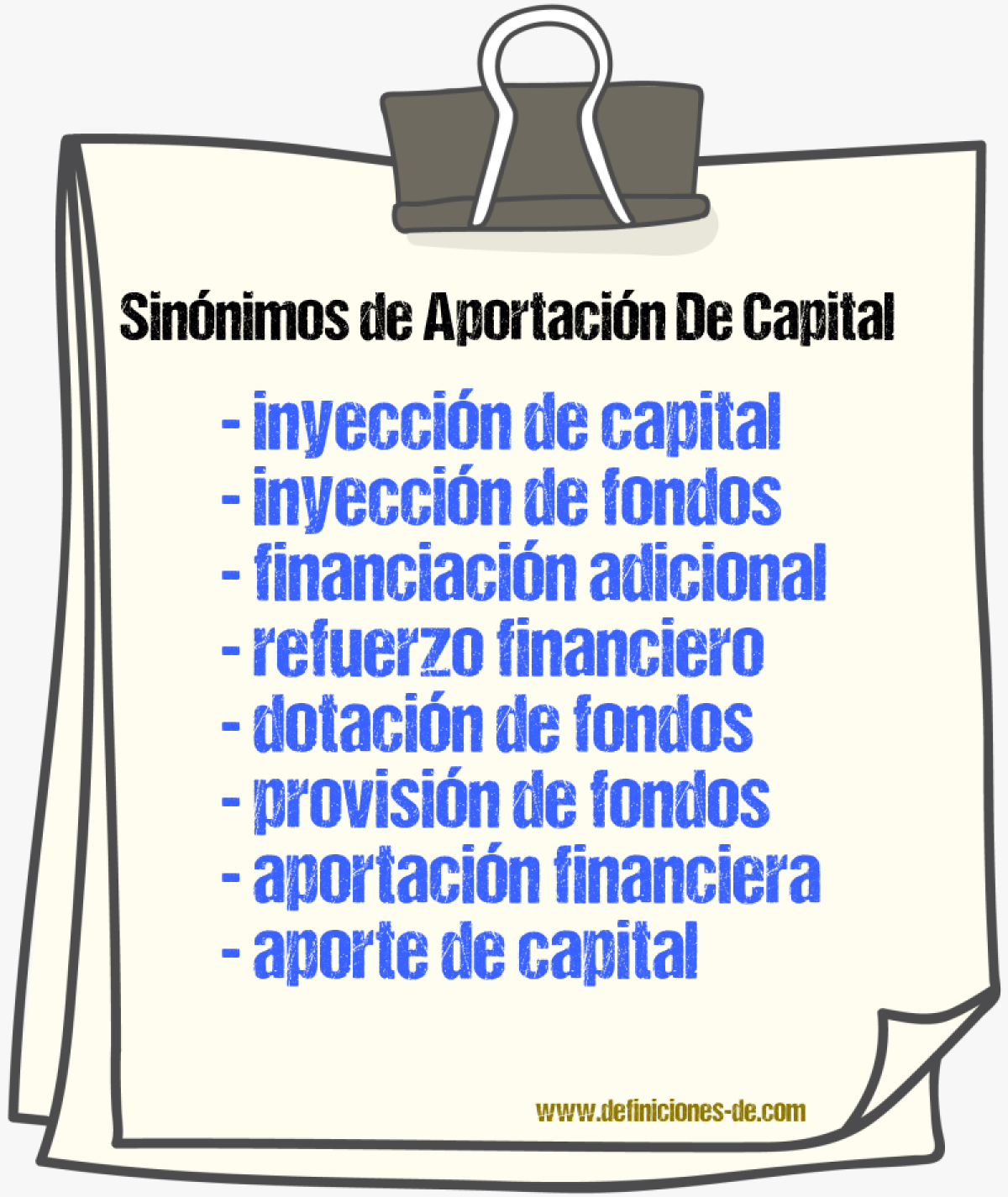 Sinónimos de aportación de capital