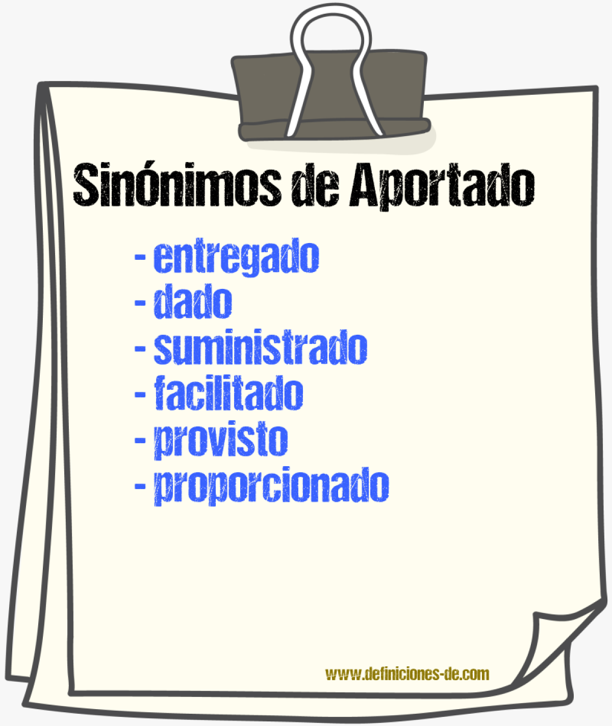 Sinnimos de aportado