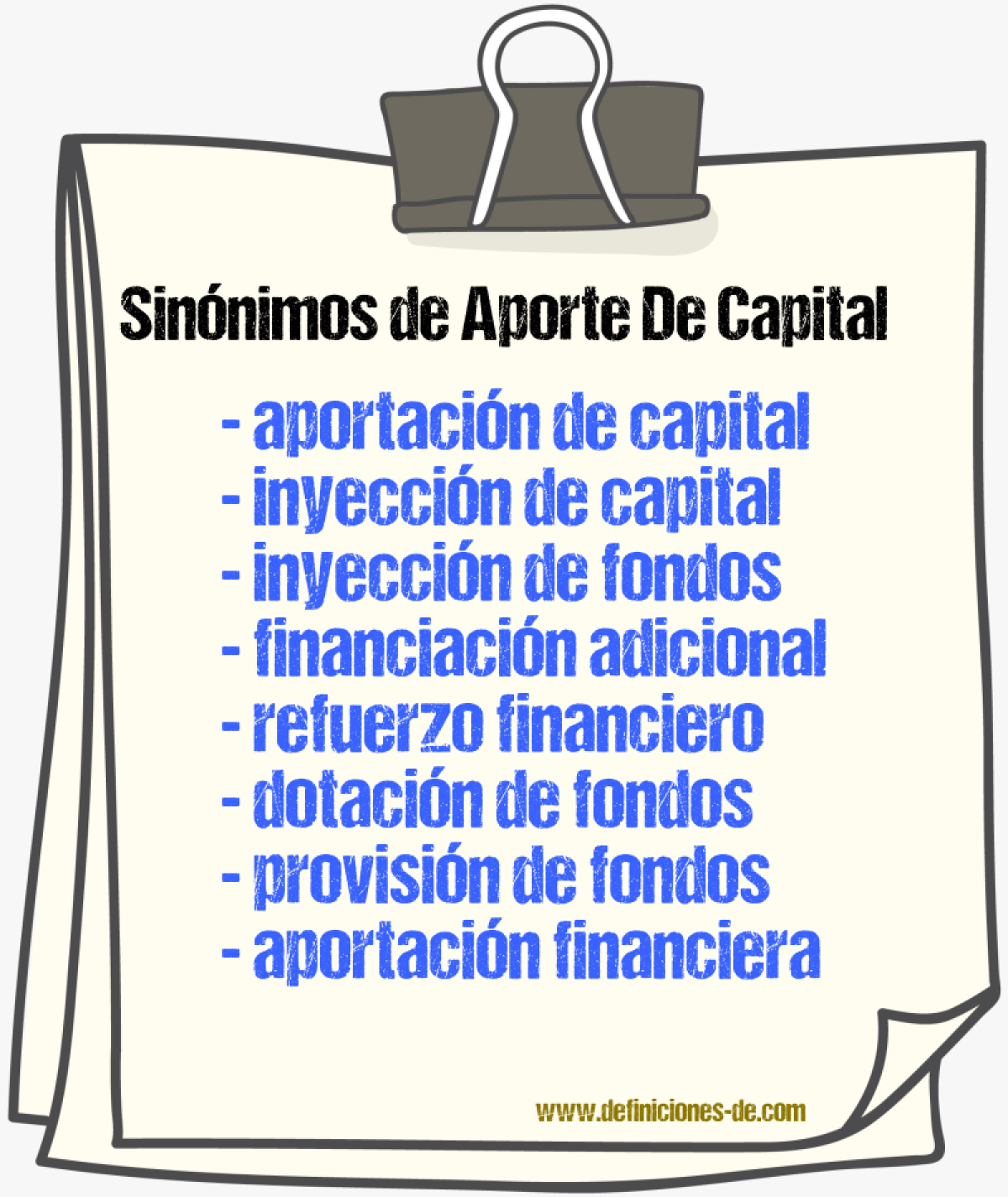 Sinónimos de aporte de capital