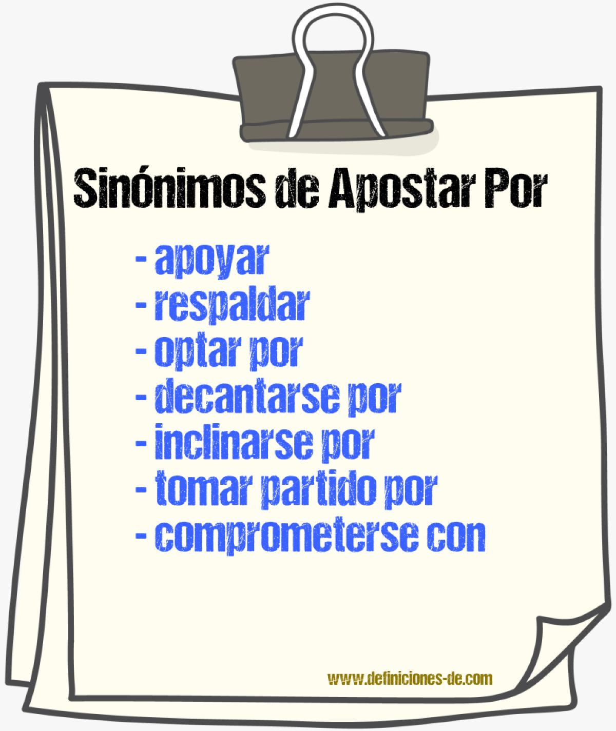 Sinónimos de apostar por