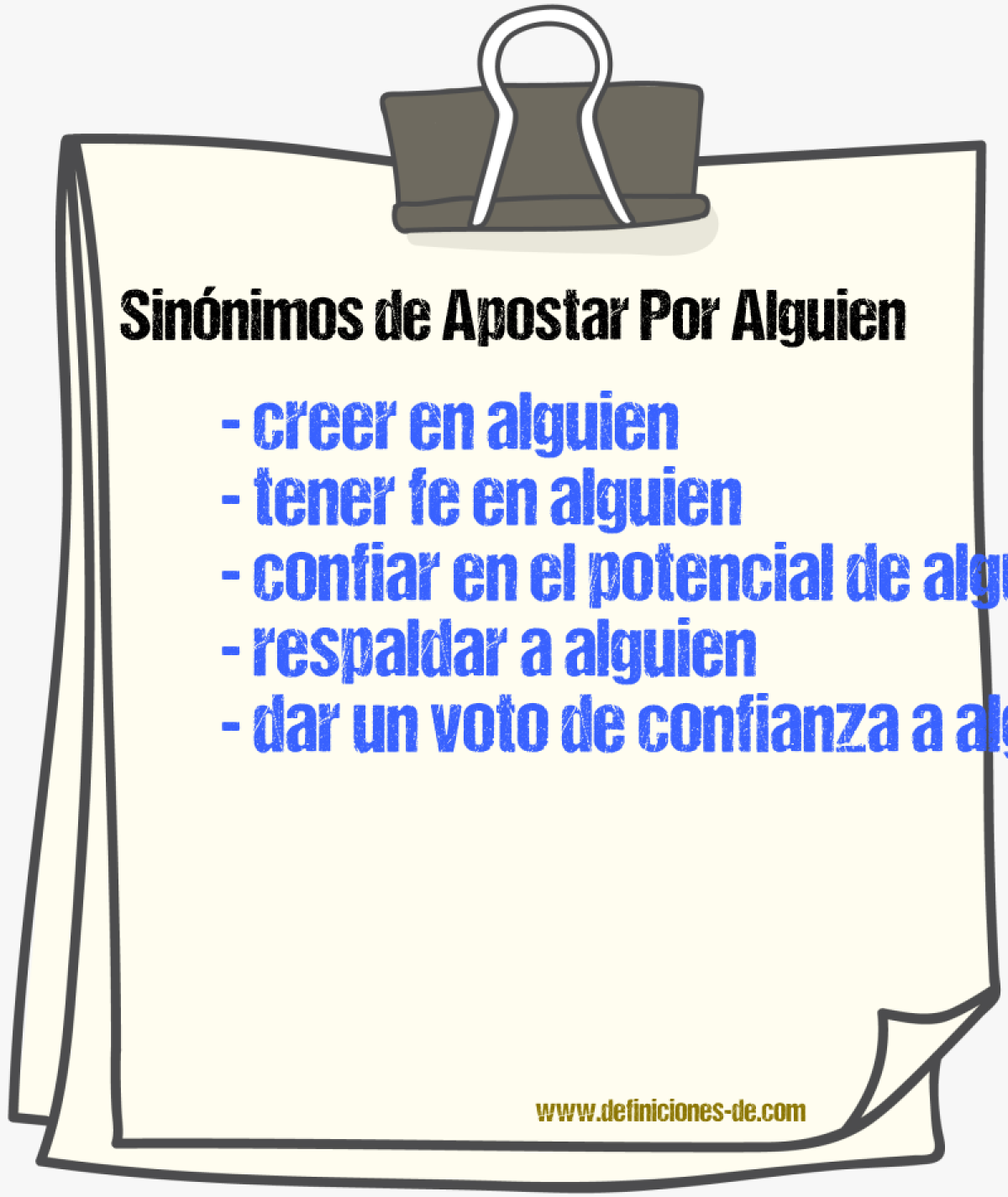Sinónimos de apostar por alguien