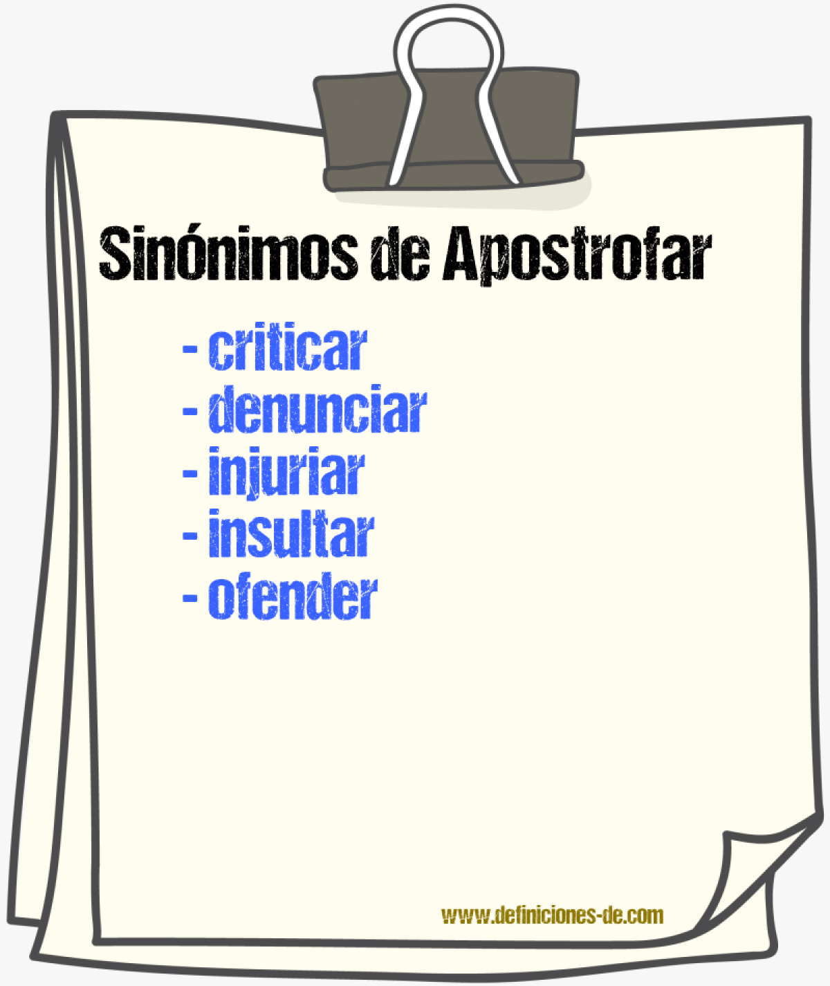 Sinnimos de apostrofar