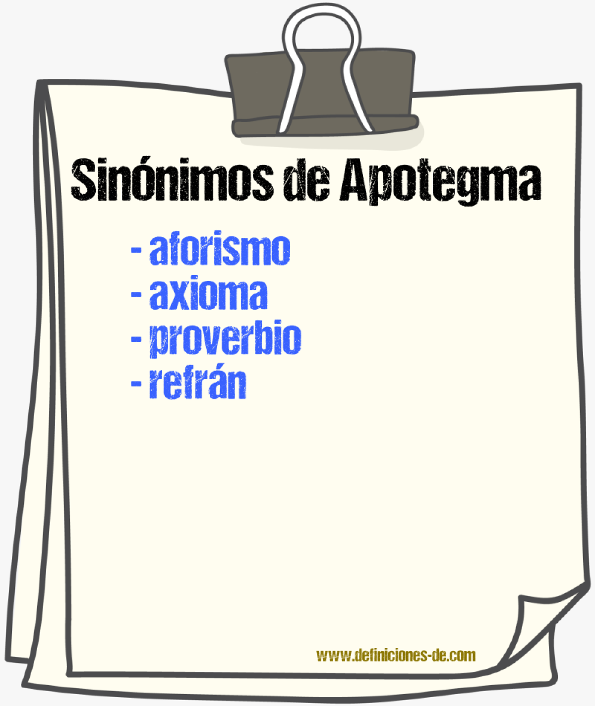 Sinnimos de apotegma