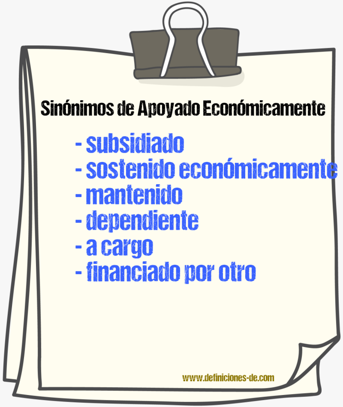 Sinónimos de apoyado económicamente