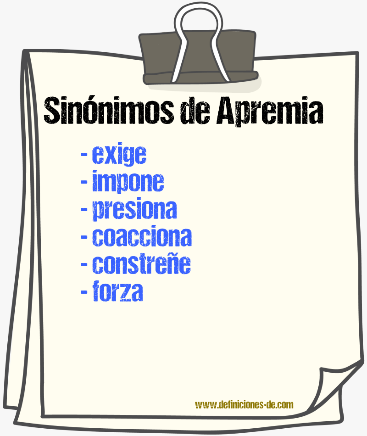 Sinónimos de apremia