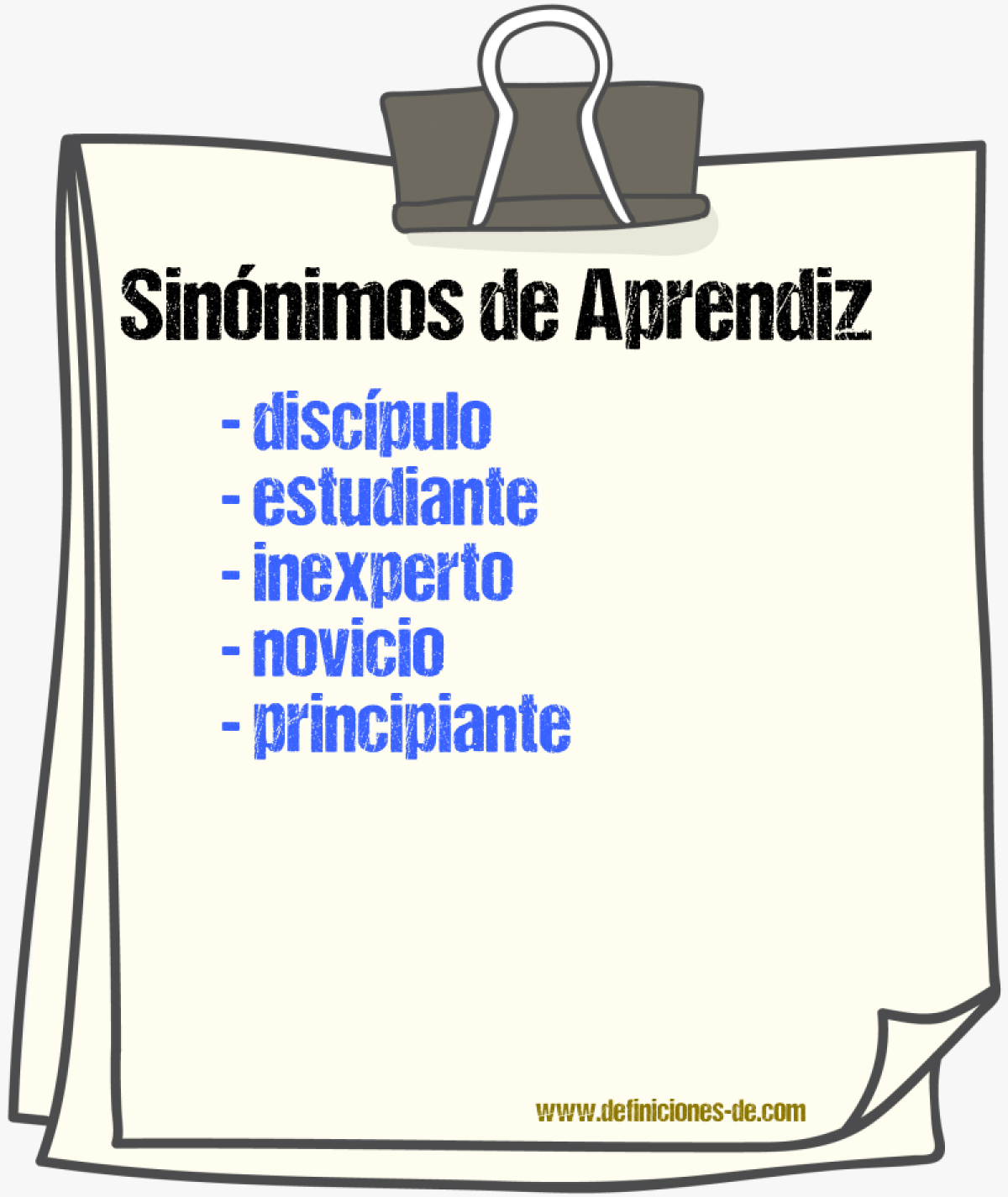 Sinnimos de aprendiz