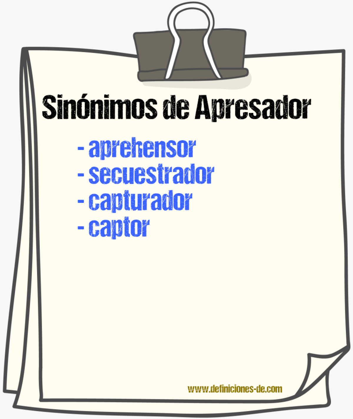 Sinnimos de apresador